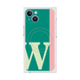 プレミアムスクエアケース with MagSafe［ オリジナル - initial color line - W green ］