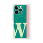 プレミアムスクエアケース with MagSafe［ オリジナル - initial color line - W green ］