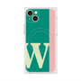 プレミアムスクエアケース with MagSafe［ オリジナル - initial color line - W green ］