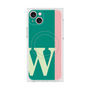 プレミアムスクエアケース with MagSafe［ オリジナル - initial color line - W green ］