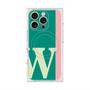 プレミアムスクエアケース with MagSafe［ オリジナル - initial color line - W green ］