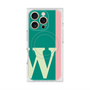プレミアムスクエアケース with MagSafe［ オリジナル - initial color line - W green ］