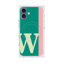 プレミアムスクエアケース with MagSafe［ オリジナル - initial color line - W green ］