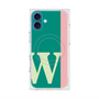 プレミアムスクエアケース with MagSafe［ オリジナル - initial color line - W green ］