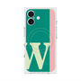 プレミアムスクエアケース with MagSafe［ オリジナル - initial color line - W green ］