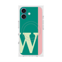 プレミアムスクエアケース with MagSafe［ オリジナル - initial color line - W green ］
