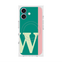プレミアムスクエアケース with MagSafe［ オリジナル - initial color line - W green ］