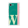 プレミアムスクエアケース with MagSafe［ オリジナル - initial color line - W green ］