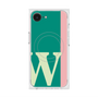 プレミアムスクエアケース with MagSafe［ オリジナル - initial color line - W green ］
