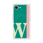 プレミアムスクエアケース with MagSafe［ オリジナル - initial color line - W green ］
