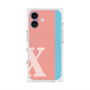 プレミアムスクエアケース with MagSafe［ オリジナル - initial color line - X pink ］