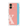プレミアムスクエアケース with MagSafe［ オリジナル - initial color line - X pink ］