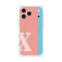 プレミアムスクエアケース with MagSafe［ オリジナル - initial color line - X pink ］