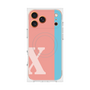 プレミアムスクエアケース with MagSafe［ オリジナル - initial color line - X pink ］