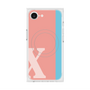 プレミアムスクエアケース with MagSafe［ オリジナル - initial color line - X pink ］