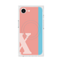 プレミアムスクエアケース with MagSafe［ オリジナル - initial color line - X pink ］