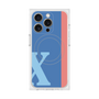 プレミアムスクエアケース with MagSafe［ オリジナル - initial color line - X blue ］