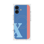 プレミアムスクエアケース with MagSafe［ オリジナル - initial color line - X blue ］