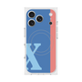 プレミアムスクエアケース with MagSafe［ オリジナル - initial color line - X blue ］