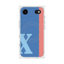 プレミアムスクエアケース with MagSafe［ オリジナル - initial color line - X blue ］