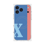 プレミアムスクエアケース with MagSafe［ オリジナル - initial color line - X blue ］