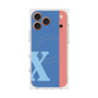 プレミアムスクエアケース with MagSafe［ オリジナル - initial color line - X blue ］