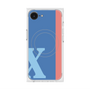 プレミアムスクエアケース with MagSafe［ オリジナル - initial color line - X blue ］