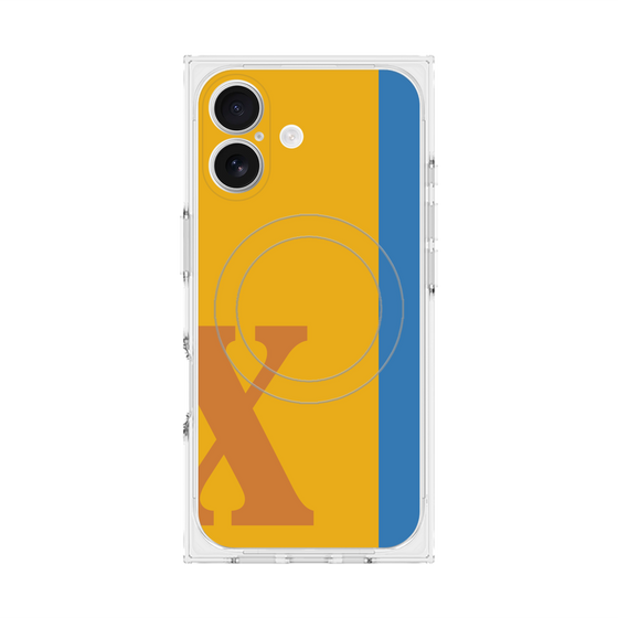 プレミアムスクエアケース with MagSafe［ オリジナル - initial color line - X orange ］