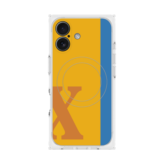 プレミアムスクエアケース with MagSafe［ オリジナル - initial color line - X orange ］