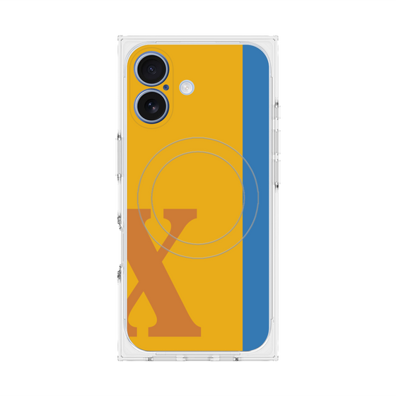 プレミアムスクエアケース with MagSafe［ オリジナル - initial color line - X orange ］