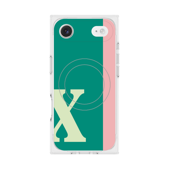 プレミアムスクエアケース with MagSafe［ オリジナル - initial color line - X green ］