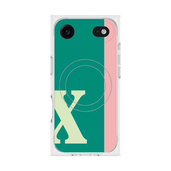 プレミアムスクエアケース with MagSafe［ オリジナル - initial color line - X green ］