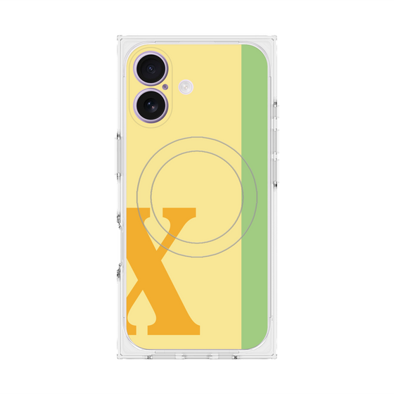 プレミアムスクエアケース with MagSafe［ オリジナル - initial color line - X yellow ］