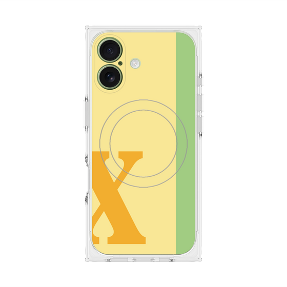 プレミアムスクエアケース with MagSafe［ オリジナル - initial color line - X yellow ］