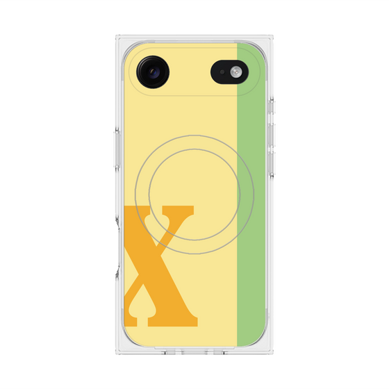 プレミアムスクエアケース with MagSafe［ オリジナル - initial color line - X yellow ］
