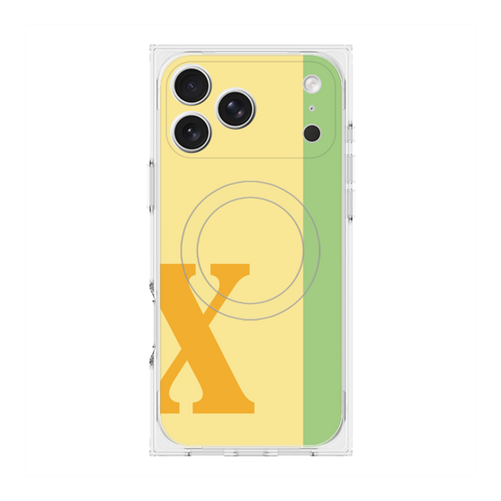 プレミアムスクエアケース with MagSafe［ オリジナル - initial color line - X yellow ］