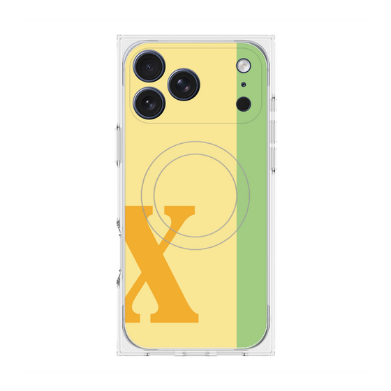 プレミアムスクエアケース with MagSafe［ オリジナル - initial color line - X yellow ］