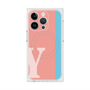 プレミアムスクエアケース with MagSafe［ オリジナル - initial color line - Y pink ］