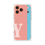 プレミアムスクエアケース with MagSafe［ オリジナル - initial color line - Y pink ］