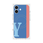 プレミアムスクエアケース with MagSafe［ オリジナル - initial color line - Y blue ］