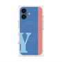 プレミアムスクエアケース with MagSafe［ オリジナル - initial color line - Y blue ］