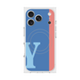 プレミアムスクエアケース with MagSafe［ オリジナル - initial color line - Y blue ］