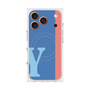 プレミアムスクエアケース with MagSafe［ オリジナル - initial color line - Y blue ］