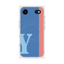 プレミアムスクエアケース with MagSafe［ オリジナル - initial color line - Y blue ］