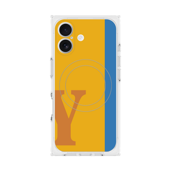 プレミアムスクエアケース with MagSafe［ オリジナル - initial color line - Y orange ］