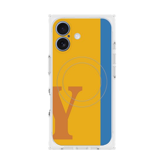 プレミアムスクエアケース with MagSafe［ オリジナル - initial color line - Y orange ］