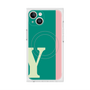 プレミアムスクエアケース with MagSafe［ オリジナル - initial color line - Y green ］