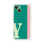 プレミアムスクエアケース with MagSafe［ オリジナル - initial color line - Y green ］
