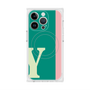 プレミアムスクエアケース with MagSafe［ オリジナル - initial color line - Y green ］