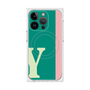 プレミアムスクエアケース with MagSafe［ オリジナル - initial color line - Y green ］